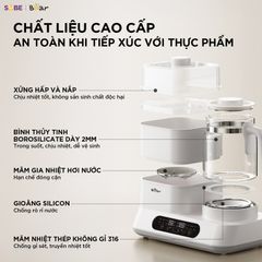 Máy Hâm Sữa Tiệt Trùng Bear 1.3L Đun Nước Pha Sữa Cho Bé Máy Tiệt Trùng Vệ Sinh Bình Nước WW-5H12V78