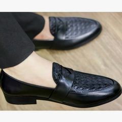 Giày lười công sở DAVINCIA da mềm kiểu dáng sang trọng, giày nam da PU đế đúc nguyên khối mềm có khâu G24