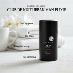 Lăn Khử Mùi ARMAF Club De Nuit Urban 75g - Hương Nước Hoa Nam Tính, Độ Bền Cao, Sảng Khoái Suốt Ngày