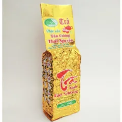 Trà Xanh Tân Cương Thái Nguyên Gói Vàng Chữ Đỏ, chè bắc thơm ngon ngọt hậu