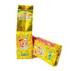 Trà Xanh Tân Cương Thái Nguyên Gói Vàng Chữ Đỏ, chè bắc thơm ngon ngọt hậu