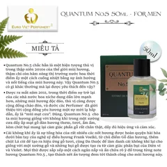 Nước Hoa Nam Cao Cấp Quantum No.5 Sang trọng, Gợi cảm, Tinh tế Lưu Hương 7-12 Tiếng 10ml, 50ml