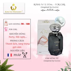 Nước hoa nữ ROSAS N.2 Thanh Lịch, Sang Trọng, Gợi Cảm Lưu Hương 7-12 Tiếng 10ml 70ml