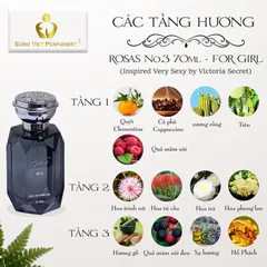 Nước Hoa Nữ Cao Cấp ROSAS No3 Quyến Rũ, Ngọt Ngào, Nóng Bỏng Lưu Hương 7-12 Tiếng 70ml