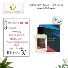 Nước Hoa Nam Cao Cấp QUANTUM No3 Nam Tính, Lịch Lãm, Bí Ẩn Lưu Hương 7-12 Tiếng 50ml
