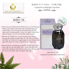 Nước Hoa Nữ ROSAS N.1 Quyến Rũ, Ngọt Ngào, Nóng Bỏng Lưu Hương 7-12 Tiếng 70ml