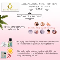 Nước hoa ham cao cấp MILLENIA 001M thơm lâu nam tính, tinh tế, tươi mát lưu hương 7-12 Tiếng 50ml