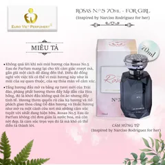 Nước Hoa Nữ Rosas No.5 Nữ Tính Tươi Mới, Gợi Cảm Lưu Hương 7-12 Tiếng 70ml