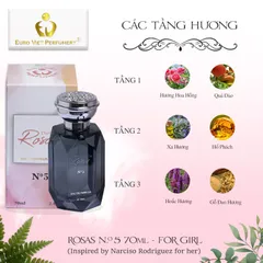 Nước Hoa Nữ Rosas No.5 Nữ Tính Tươi Mới, Gợi Cảm Lưu Hương 7-12 Tiếng 70ml