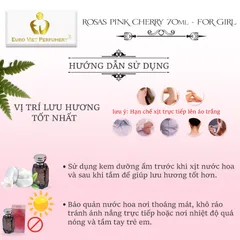 Nước Hoa Nữ Cao cấp Rosas Pink Cherry Sang trọng, Qúy phái, Thu hút Lưu Hương 7-12 tiếng 10ml, 70ml
