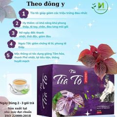 Trà Tía Tô Túi Lọc Mộc Tâm Hỗ Trợ Gout, Giảm Đau Nhức Xương Khớp, Chống Lão Hóa, Đẹp Da, Thanh Nhiệt ( Hộp 30 túi x 3gr)