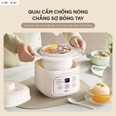 Nồi nấu chậm 0.8L Bear EST-085DH, nấu cách thuỷ, giữ vị ngọt của thực phẩm