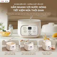 Nồi nấu chậm 0.8L Bear EST-085DH, nấu cách thuỷ, giữ vị ngọt của thực phẩm