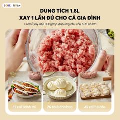 Máy Xay Thịt BEAR 1.8L Cối Thủy Tinh Xay Thịt Cá Rau Củ Cực Nhuyễn Công Suất 300W - CH-5H03P36