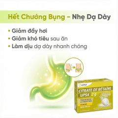Sủi Giải Rượu Giảm Đầy Hơi UPSA Citrate de Betaine 2g – Hộp 20 Viên. Hương Chanh