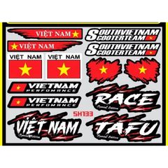 Tem logo sticker Việt Nam Race nên đỏ kích thước nhỏ vừa