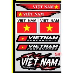 Tem logo sticker Việt Nam Race nên đỏ kích thước nhỏ vừa