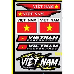 Tem logo sticker Việt Nam nền vàng trang trí xe điện,xe máy dán mọi nơi kích thước nhỏ vừa