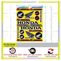 SHINDECAL- LOGO STICKER CÁNH CHIM HONDA VÀNG - Tem 3 Lớp  Cao Cấp