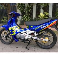 Tem Suzuki Satria 2000 Tem Cờ Xanh Dương  - Decal In Chất Lượng
