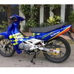 Tem Suzuki Satria 2000 Tem Cờ Xanh Dương  - Decal In Chất Lượng
