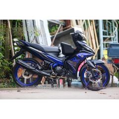 tem rời exciter 135 mẫu hoa văn full đen phối xanh Gp