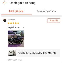 Tem Rời Suzuki Satria Cá Chép Mẫu Mới