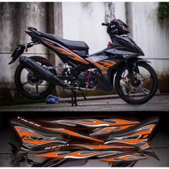 Tem Lửa Exciter 150 Dán Xe Đen Nhiều Màu  - Decal In Chất Lượng