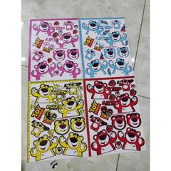 Combo Nguyên Tấm Decal Gấu Dâu Losto Mini  - Decal In Chất Lượng