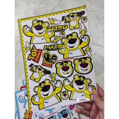 Combo Nguyên Tấm Decal Gấu Dâu Losto Mini  - Decal In Chất Lượng