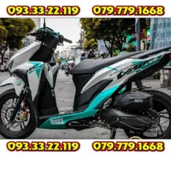 Tem Xe Vario 150 Dán Xe Trắng Hoặc Xám Phối Xanh Ngọc  - Decal In Chất Lượng
