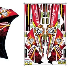 Tem Wave Blade 110 Đỏ Đen Logo Racing Boy  - Decal In Chất Lượng