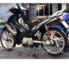 Tem Rời Suzuki Axelo 125 Đen Phối Vàng Đồng - Tem Chuẩn  - Decal In Chất Lượng