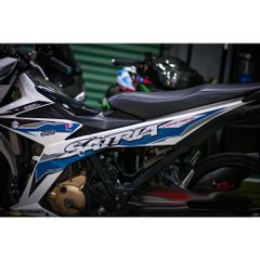 Tem rời Raider Fi - Satria Fi mẫu hoạ tiết xanh trắng , in sắc nét, 3 lớp không phai màu CM00039 1 2