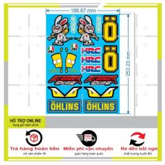 SHINDECAL- LOGO STICKER DÁN XE MÁY M69 - Tem 3 Lớp  Cao Cấp