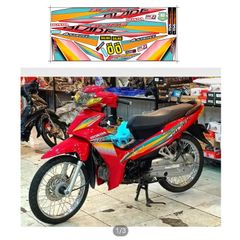 Tem Wave Blade 110 Dán Xe Đỏ  - Decal In Chất Lượng