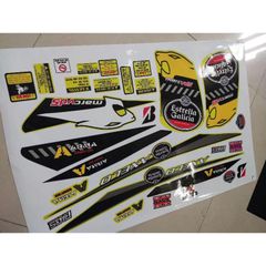Tem Rời Suzuki Axelo 125 Logo Estrella Galicia Dán Xe Vàng Đen  - Decal In Chất Lượng