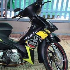 Tem Rời Suzuki Axelo 125 Logo Estrella Galicia Dán Xe Vàng Đen  - Decal In Chất Lượng