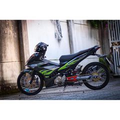 tem rời exciter 150 lửa xanh lá xe full đen