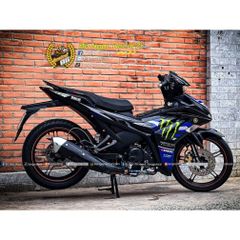 TEM RỜI MONSTER VER 2 DÁN XE EX155 VVA ĐEN BÓNG-ĐEN VÀNG ĐỒNG QDC
