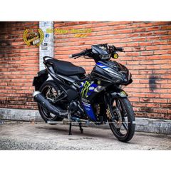 TEM RỜI MONSTER VER 2 DÁN XE EX155 VVA ĐEN BÓNG-ĐEN VÀNG ĐỒNG QDC