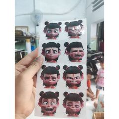 Tem logo sticker Na Tra Ma Đồng Giáng Thế  nhiều biểu cảm hài hước