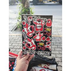 tem loogo gấu dâu losto trang trí xe máy xe đạp,xe điện