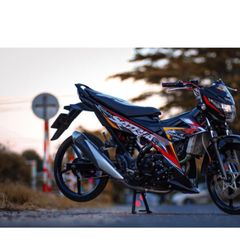 Tem rời Hayabusa đỏ vàng cho SATRIA 150 đen - tem siêu ngầu 2023 Quyen Decal