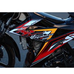 Tem rời Hayabusa đỏ vàng cho SATRIA 150 đen - tem siêu ngầu 2023 Quyen Decal