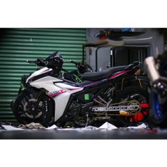 Tem rời Exciter 155 mẫu R trắng đen hồng , in sắc nét, 3 lớp không phai màu CM00033 1 2