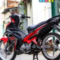 Tem Rời Exciter 135 Phối Đỏ Dán Xe Đen Bóng  - Decal In Chất Lượng