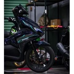 [Giá hủy diệt] Tem rời AirBlade AB 125 đen - mẫu chỉ xanh ngọc xám đơn giản - dễ dán Cao Cấp