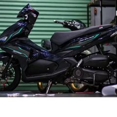 [Giá hủy diệt] Tem rời AirBlade AB 125 đen - mẫu chỉ xanh ngọc xám đơn giản - dễ dán Cao Cấp