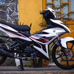 Tem Rời Ex 150 Y15ZR 2022 Hoa Văn Dán Xe Trắng  - Decal In Chất Lượng
